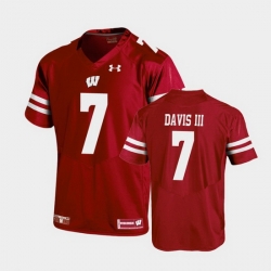 Men Wisconsin Badgers Danny Davis Iii Replica Red Football Jersey