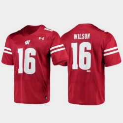 Men Wisconsin Badgers Russell Wilson 16 Red Replica Alumni Football Jersey