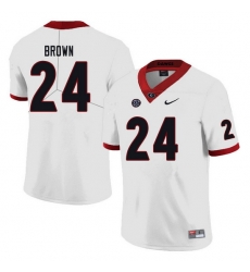 Men #24 Matthew Brown Georgia Bulldogs College Football Jerseys Sale-white