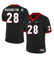 Men #28 Marcus Washington Jr. Georgia Bulldogs College Football Jerseys Sale-Black