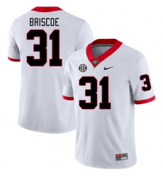 Men #31 Grant Briscoe Georgia Bulldogs College Football Jerseys Stitched-White