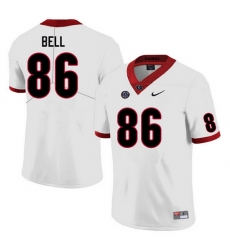 Men #86 Dillon Bell Georgia Bulldogs College Football Jerseys Sale-White