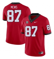 Men #87 Mekhi Mews Georgia Bulldogs College Football Jerseys Stitched-Red