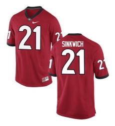 Men Georgia Bulldogs #21 Frank Sinkwich College Football Jerseys-Red