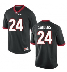 Men Georgia Bulldogs #24 Dominick Sanders College Football Jerseys-Black