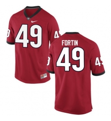 Men Georgia Bulldogs #49 Turner Fortin College Football Jerseys-Red