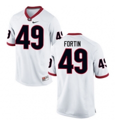 Men Georgia Bulldogs #49 Turner Fortin College Football Jerseys-White