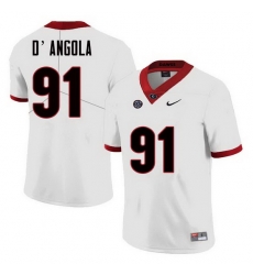 Men Georgia Bulldogs #91 Michael D'Angola College Football Jerseys Sale-White