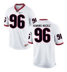 Men Georgia Bulldogs #96 DaQuan Hawkins-Muckle College Football Jerseys-White