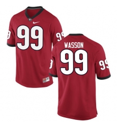 Men Georgia Bulldogs #99 Mitchell Wasson College Football Jerseys-Red