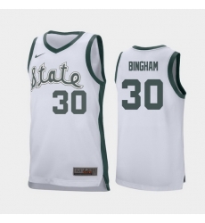 Michigan State Spartans Marcus Bingham Jr. White Retro Replica Men'S Jersey