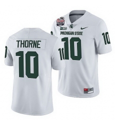 Michigan State Spartans Payton Thorne White 2021 Peach Bowl College Football Playoff Jersey