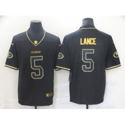 Nike 49ers 5 Trey Lance Black Gold Vapor Untouchable Limited Jersey