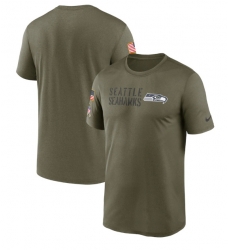 Men Seattle Seahawks Olive 2022 Salute To Service Legend Team T Shirt