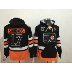 Men's Philadelphia Flyers 17 Wayne Simmonds Black Stitched Hoody