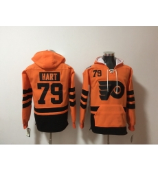 Men's Philadelphia Flyers 79 Carter Hart Stitched Orange Hoody