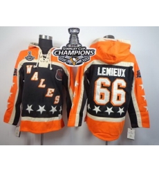 Men Pittsburgh Penguins 66 Mario Lemieux Black All Star Sawyer Hooded Sweatshirt 2016 Stanley Cup Champions Stitched NHL Jersey