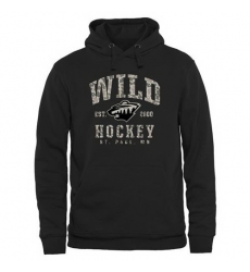 Men Minnesota Wild Black Camo Stack Pullover Hoodie