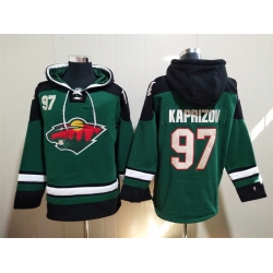 Men's Minnesota Wild #97 Kirill Kaprizov Green Ageless Must-Have Lace-Up Pullover Hoodie