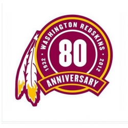 Stitched Washington Redskins 80th Seasons Jersey Patch