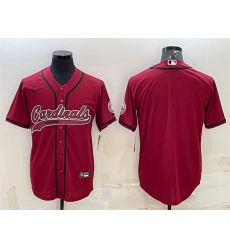 Men Arizona Cardinals Blank Red With Patch Cool Base Stitched Baseball Jersey