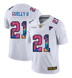 Atlanta Falcons 21 Todd Gurley II Men White Nike Multi Color 2020 NFL Crucial Catch Limited NFL Jersey