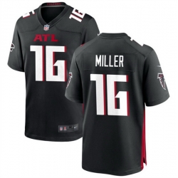 Men Atlanta Falcons 16 Scott Miller New Black Stitched Game Jersey