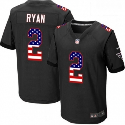 Men Nike Atlanta Falcons 2 Matt Ryan Elite Black Alternate USA Flag Fashion NFL Jersey