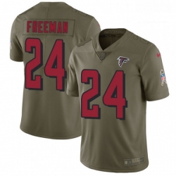 Men Nike Atlanta Falcons 24 Devonta Freeman Limited Olive 2017 Salute to Service NFL Jersey