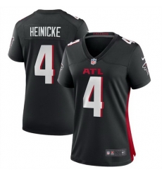 Women Atlanta Falcons 4 Taylor Heinicke Black Stitched Jersey 28Run Small 29