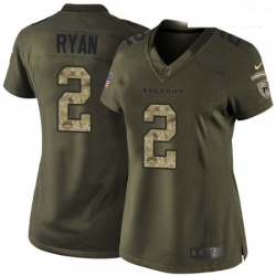 Womens Nike Atlanta Falcons 2 Matt Ryan Elite Green Salute to Service NFL Jersey