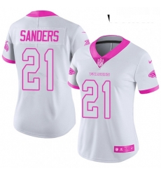 Womens Nike Atlanta Falcons 21 Deion Sanders Limited WhitePink Rush Fashion NFL Jersey