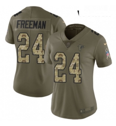 Womens Nike Atlanta Falcons 24 Devonta Freeman Limited OliveCamo 2017 Salute to Service NFL Jersey