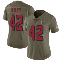 Womens Nike Falcons #42 Duke Riley Olive  Stitched NFL Limited 2017 Salute to Service Jersey