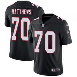 Falcons 70 Jake Matthews Black Alternate Youth Stitched Football Vapor Untouchable Limited Jersey