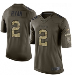 Youth Nike Atlanta Falcons 2 Matt Ryan Elite Green Salute to Service NFL Jersey