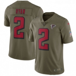 Youth Nike Atlanta Falcons 2 Matt Ryan Limited Olive 2017 Salute to Service NFL Jersey