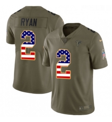 Youth Nike Atlanta Falcons 2 Matt Ryan Limited OliveUSA Flag 2017 Salute to Service NFL Jersey