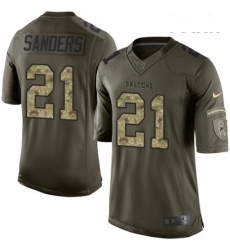 Youth Nike Atlanta Falcons 21 Deion Sanders Elite Green Salute to Service NFL Jersey