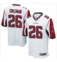 Youth Nike Falcons #26 Tevin Coleman White Stitched NFL Elite Jersey