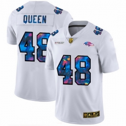 Baltimore Ravens 48 Patrick Queen Men White Nike Multi Color 2020 NFL Crucial Catch Limited NFL Jersey