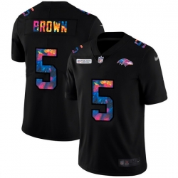 Baltimore Ravens 5 Marquise Brown Men Nike Multi Color Black 2020 NFL Crucial Catch Vapor Untouchable Limited Jersey