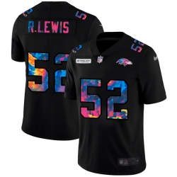 Baltimore Ravens 52 Ray Lewis Men Nike Multi Color Black 2020 NFL Crucial Catch Vapor Untouchable Limited Jersey