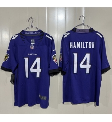 Men Baltimore Ravens  14 Kyle Hamilton Purple 2026 Vapor Stitched Limited Football Jersey