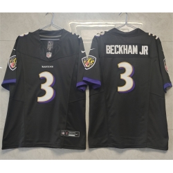 Men Baltimore Ravens 3 Odell Beckham Jr Black 2023 F U S E Vapor Untouchable Stitched Football Jersey