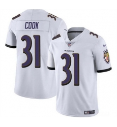 Men Baltimore Ravens 31 Dalvin Cook White Vapor Limited Football Jersey