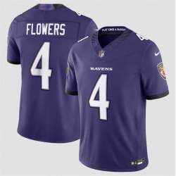 Men Baltimore Ravens  4 Zay Flowers Purple 2026 F U S E Vapor Stitched Limited Football Jersey