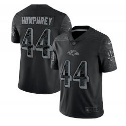 Men Baltimore Ravens 44 Marlon Humphrey Black Reflective Limited Stitched Football Jersey