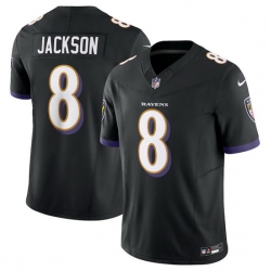 Men Baltimore Ravens 8 Lamar Jackson Black 2023 F U S E Vapor Jersey