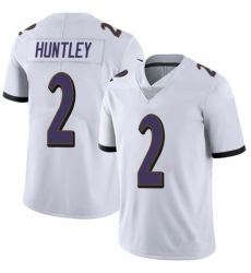 Men Nike Baltimore Ravens #2 Tyler Huntley White Vapor Untouchable Limited Jersey